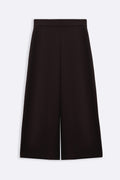 DARK BROWN TWILL TEXTURED CULOTTES
