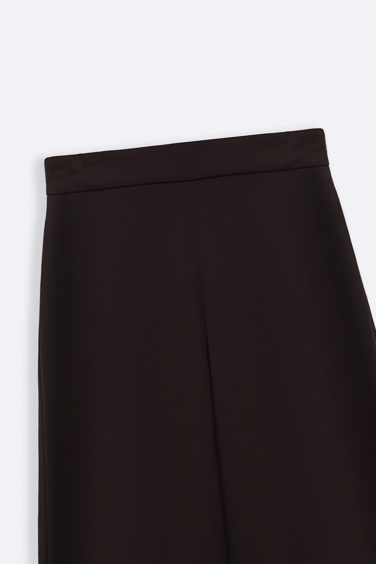 DARK BROWN TWILL TEXTURED CULOTTES