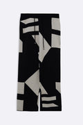 BLACK CREAM COLORBLOCK SWEATER PANTS