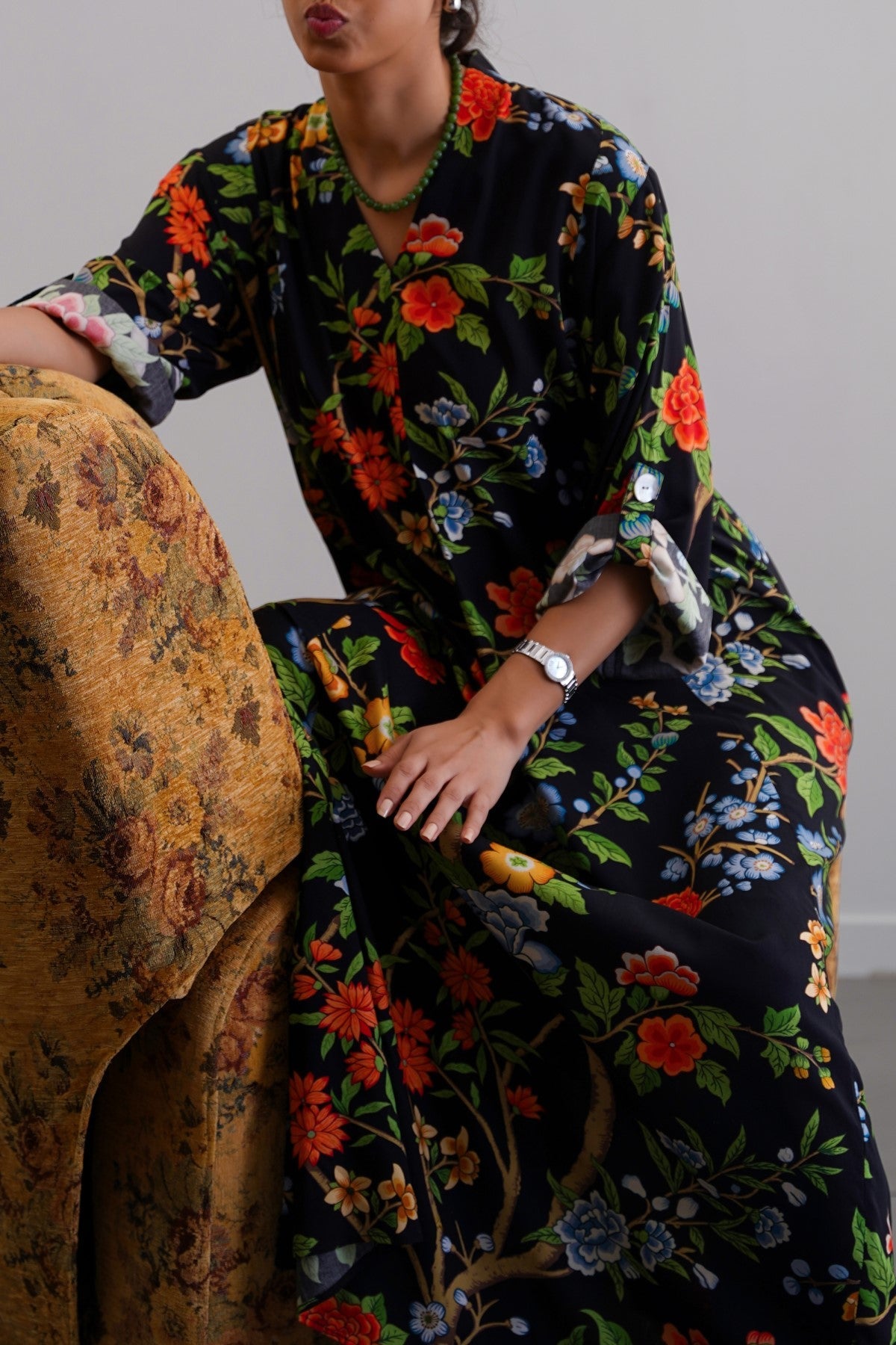 BLACK BLOOM MAXI DRESS