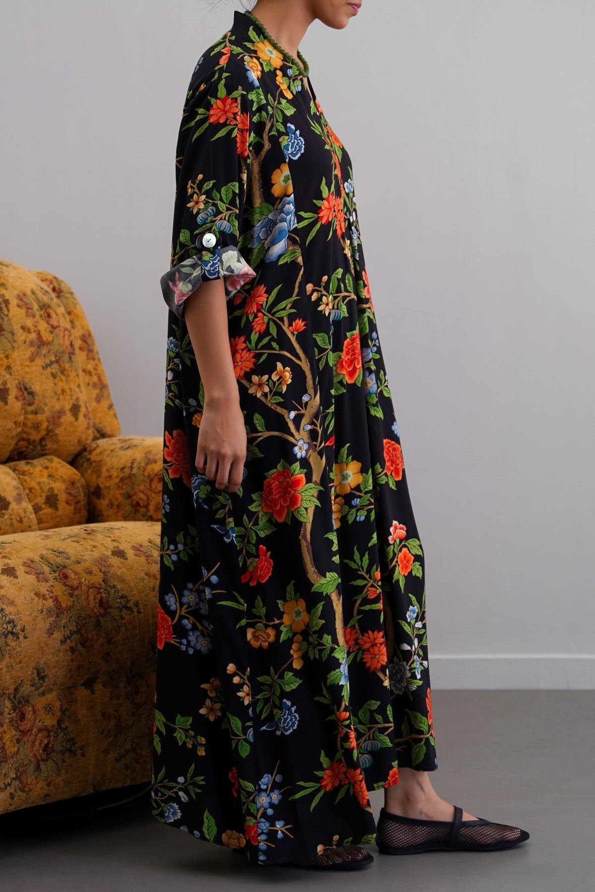BLACK BLOOM MAXI DRESS
