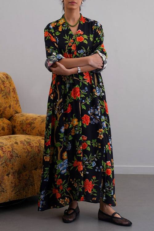 BLACK BLOOM MAXI DRESS