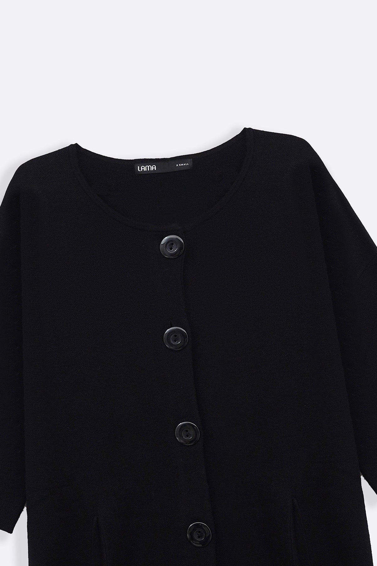 BLACK BUTTON KNIT CARDIGAN