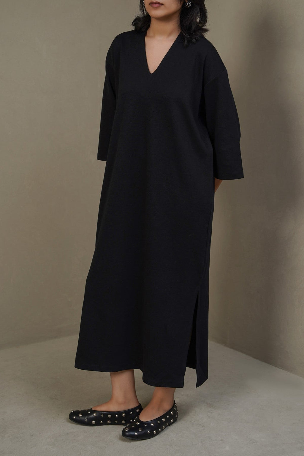 BLACK CASUAL LOUNGE DRESS