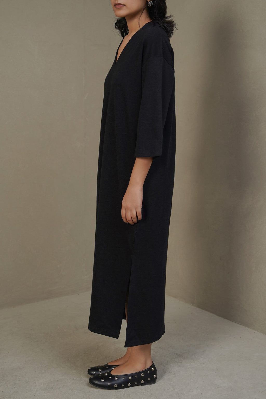 BLACK CASUAL LOUNGE DRESS