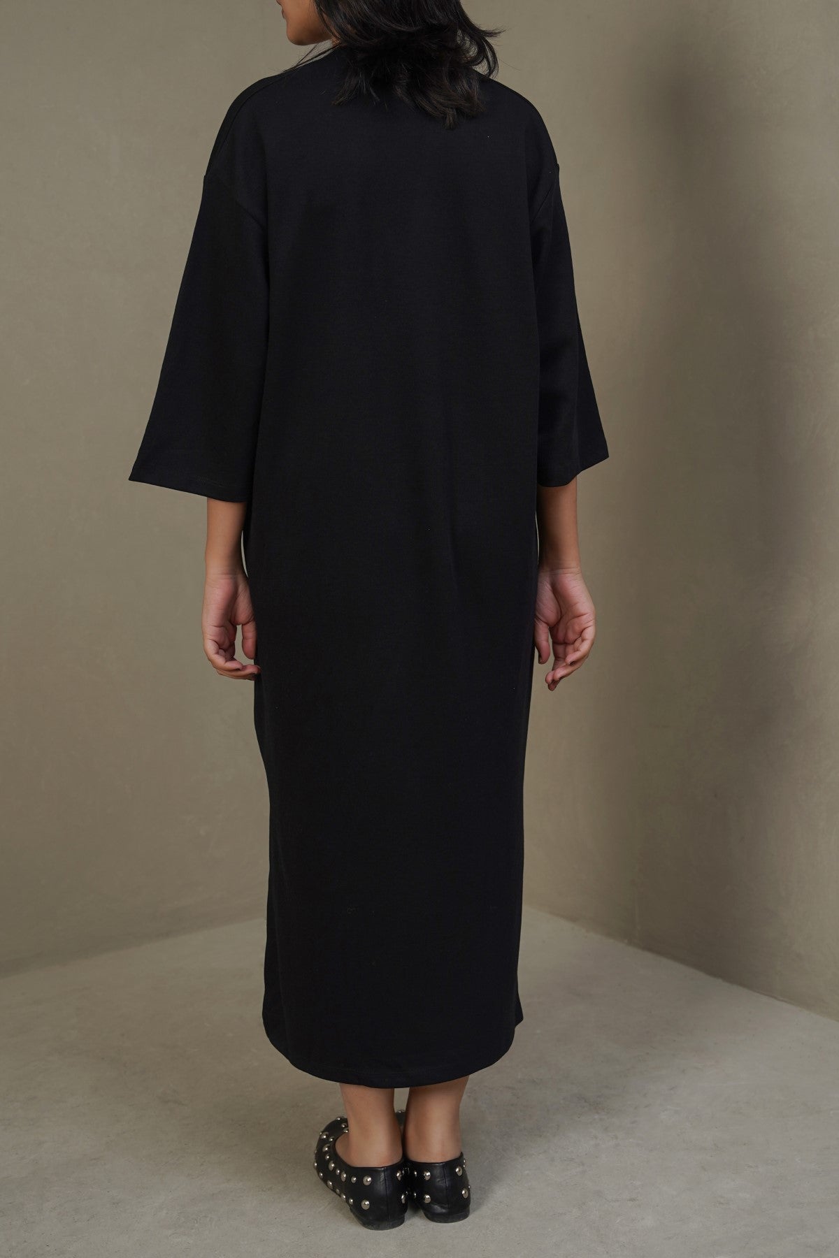 BLACK CASUAL LOUNGE DRESS