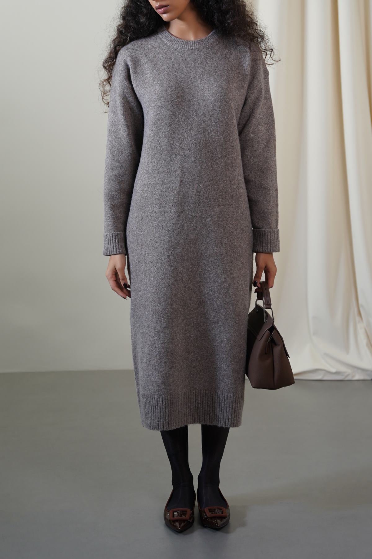 BROWN EVERYTHING WINTER DRESS