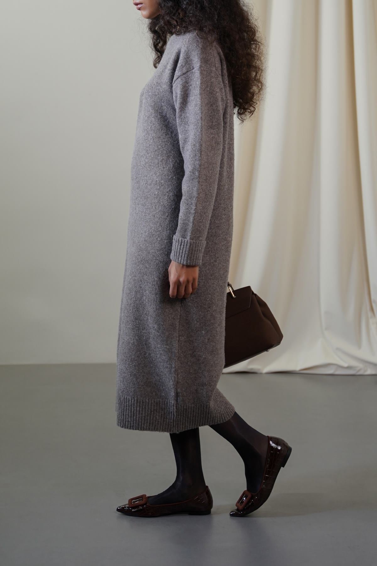 BROWN EVERYTHING WINTER DRESS