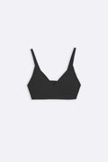 BLACK RIBBED NON-WIRED BRA