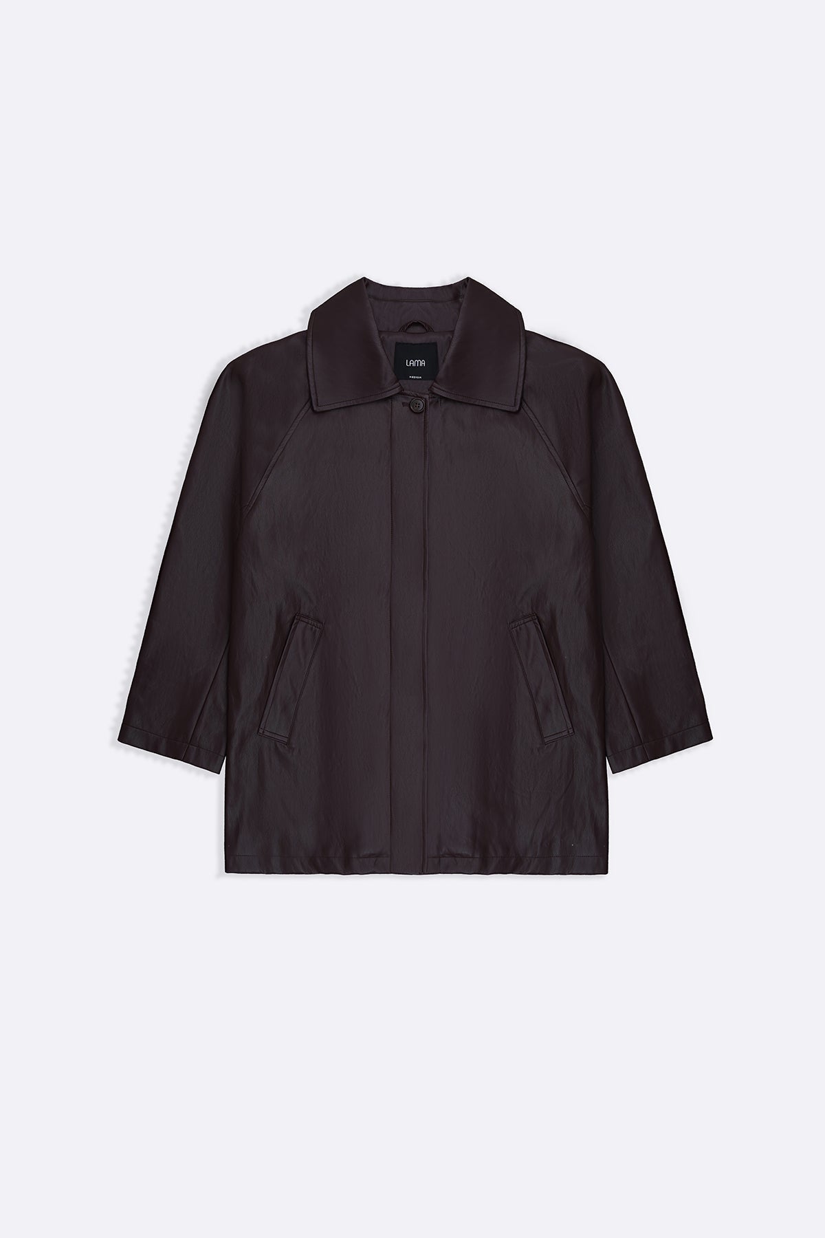 BURGUNDY ESSENTIAL FAUX JACKET