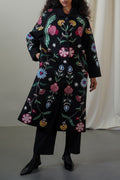BLACK BOUTIQUE EMBROIDERED LONG COAT
