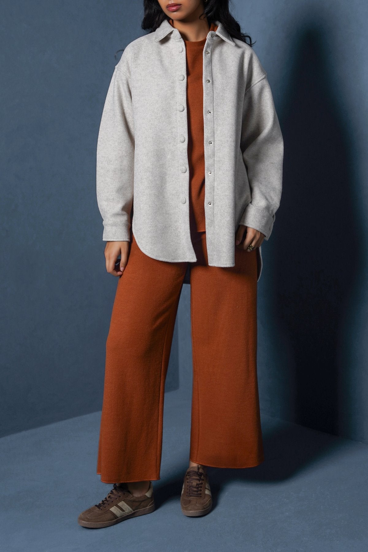OAT WHITE HIGH HEM SHACKET