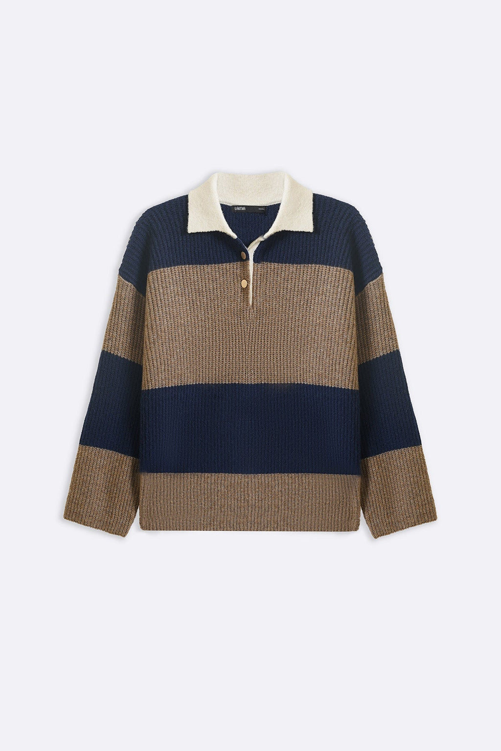 BLUE VARSITY STRIPE SWEATER
