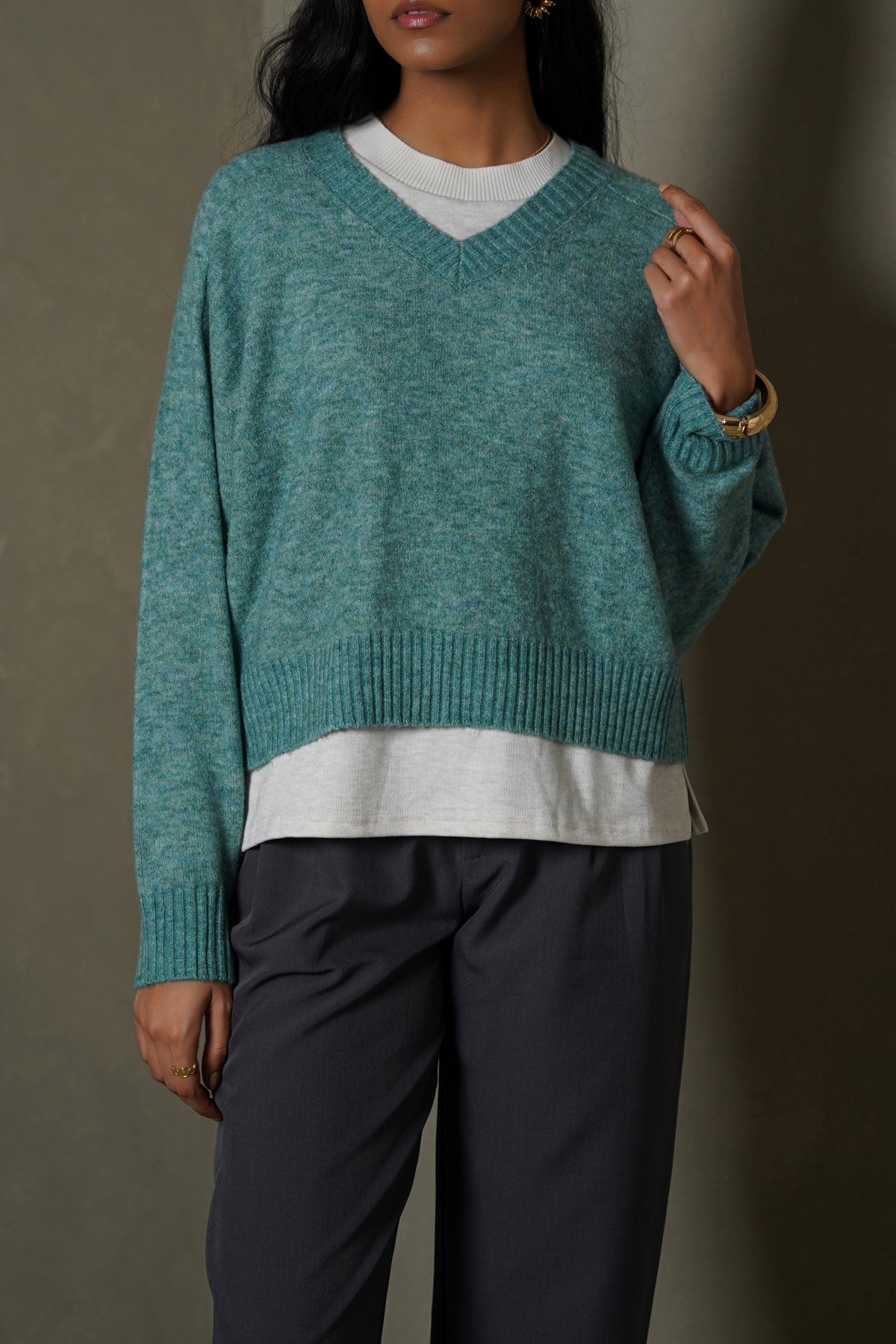 TURQUOISE SOFT BUTTER SWEATER