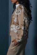 BEIGE AUTUMN SHORT CARDIGAN