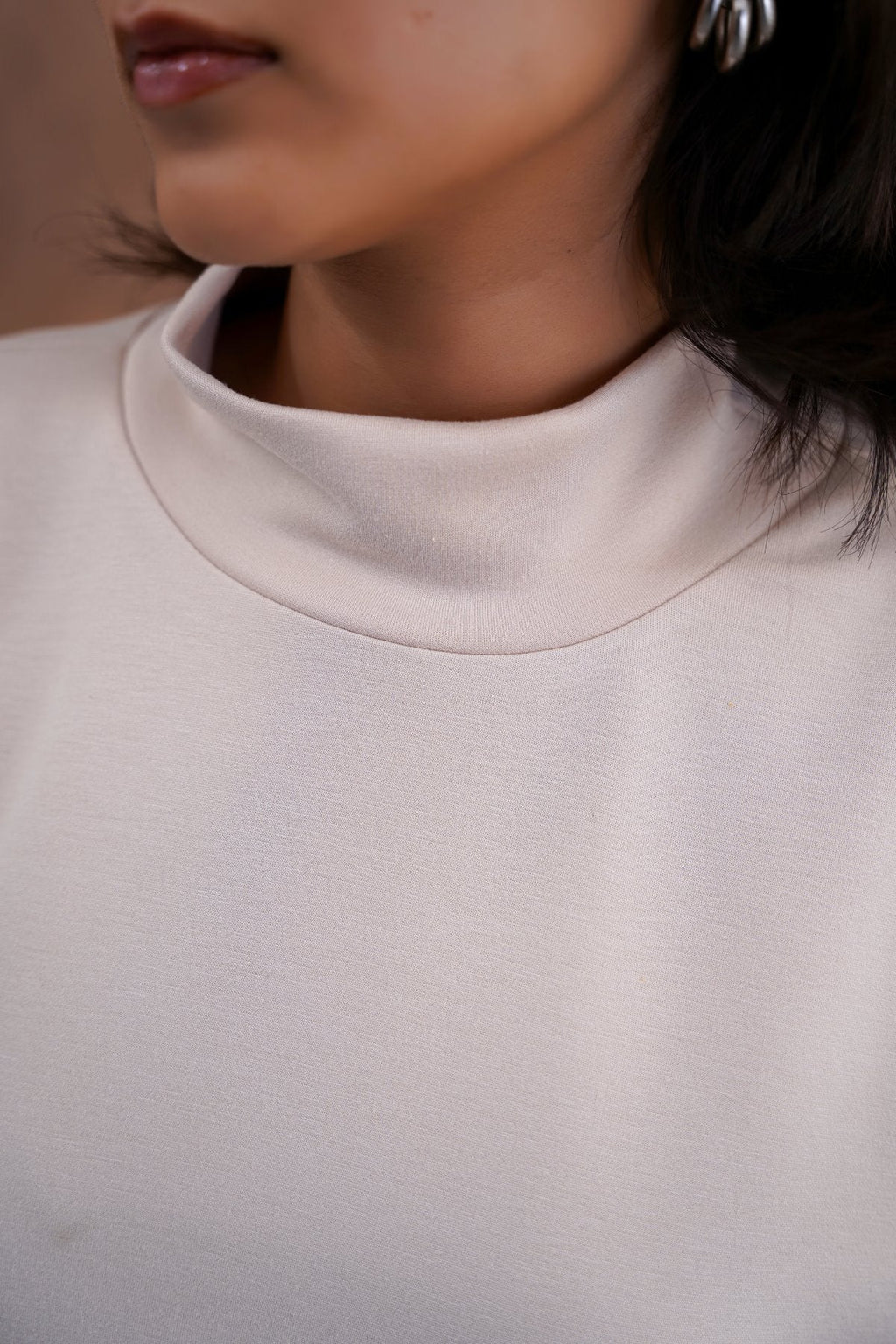 BEIGE NEOPRENE HIGH NECK