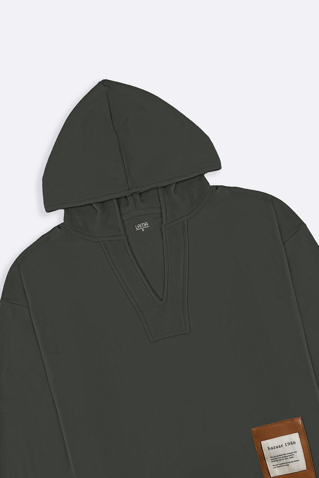 GREEN SOFT FLEECE PATCH HOODIE