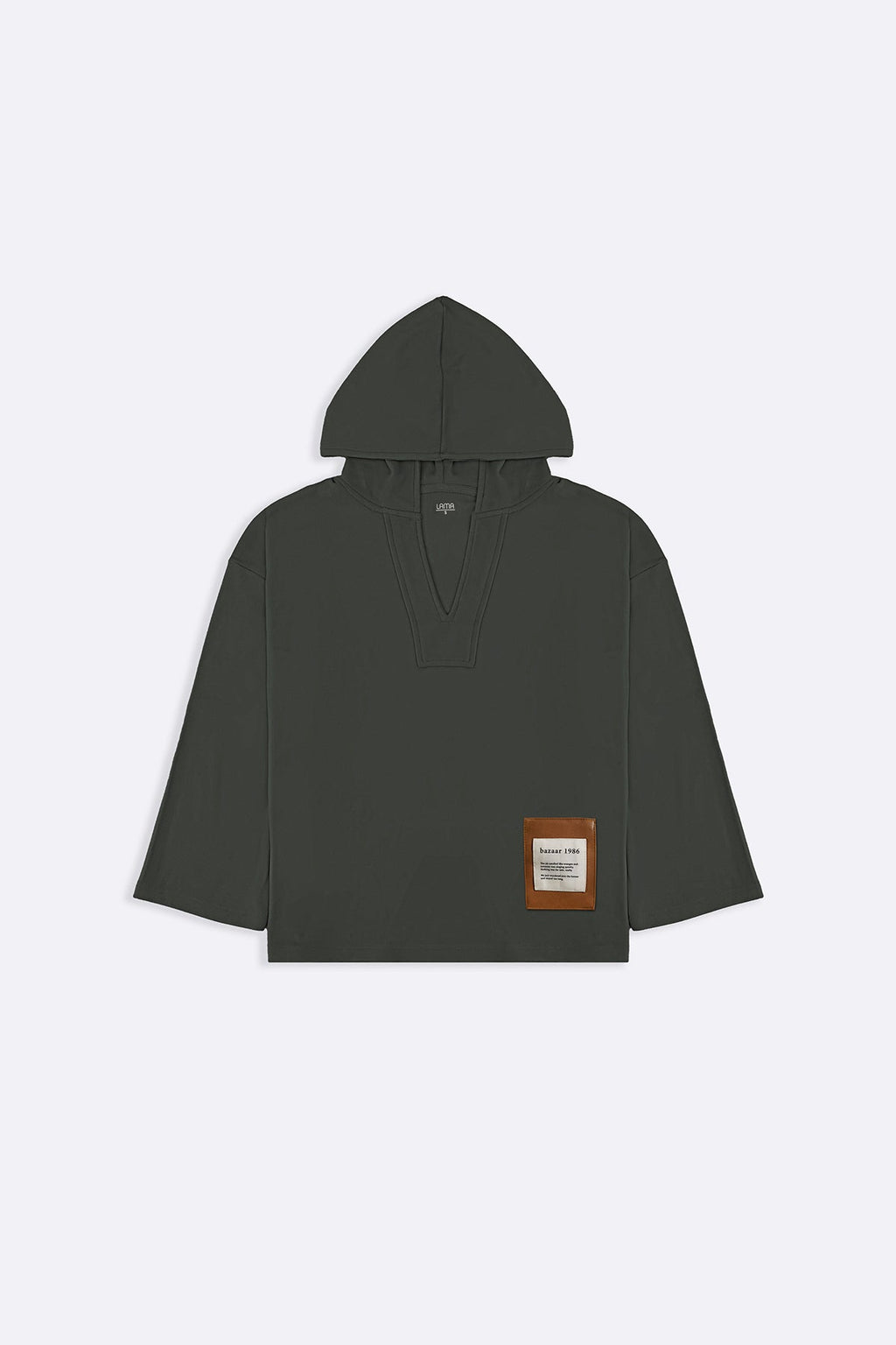 GREEN SOFT FLEECE PATCH HOODIE