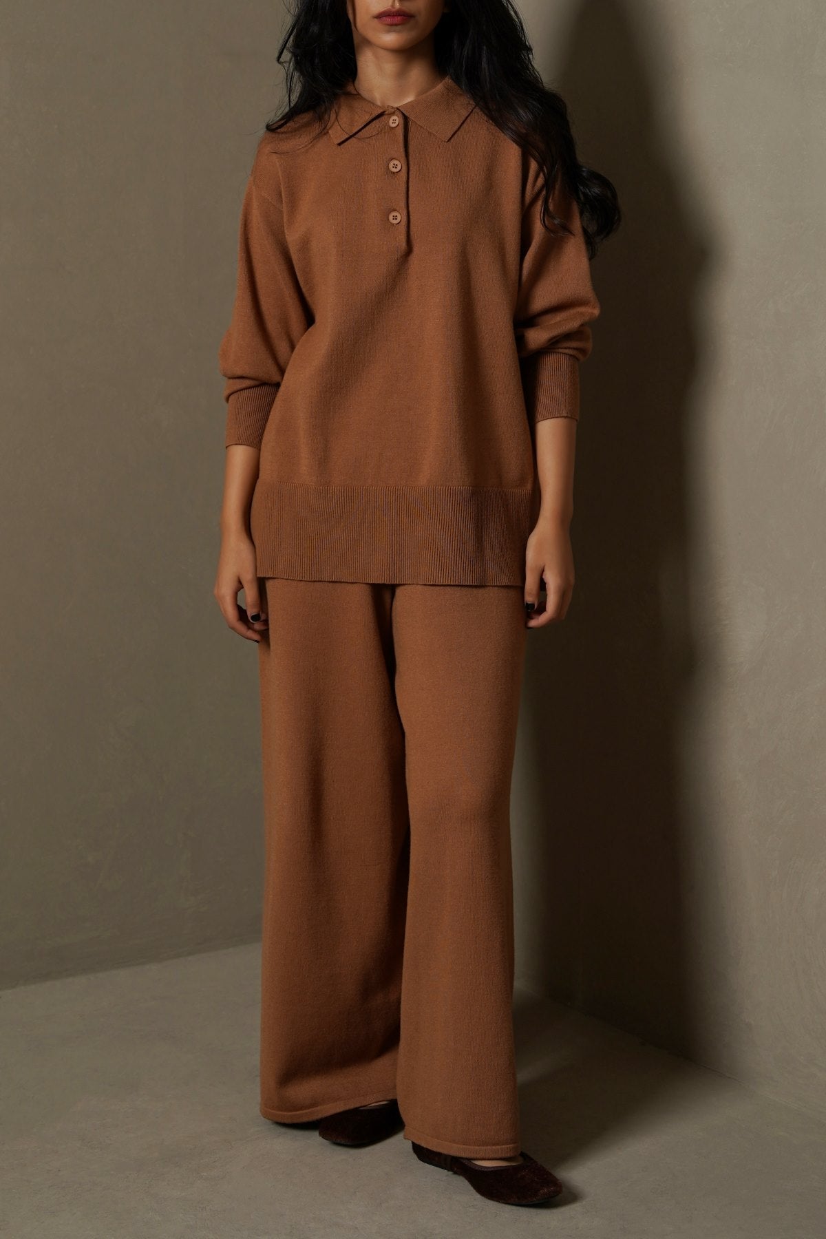 CAMEL POLO PULLOVER