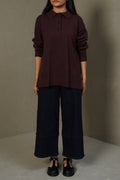 DARK BROWN POLO PULLOVER