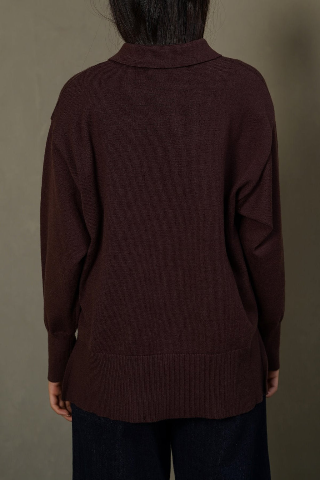 DARK BROWN POLO PULLOVER