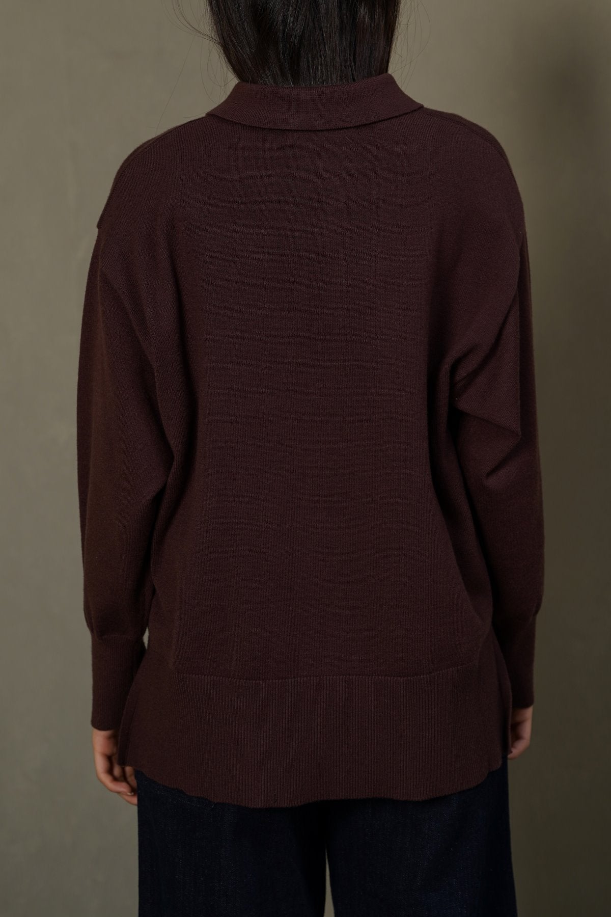 DARK BROWN POLO PULLOVER