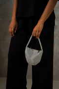 SILVER MINI STUD WRIST BAG