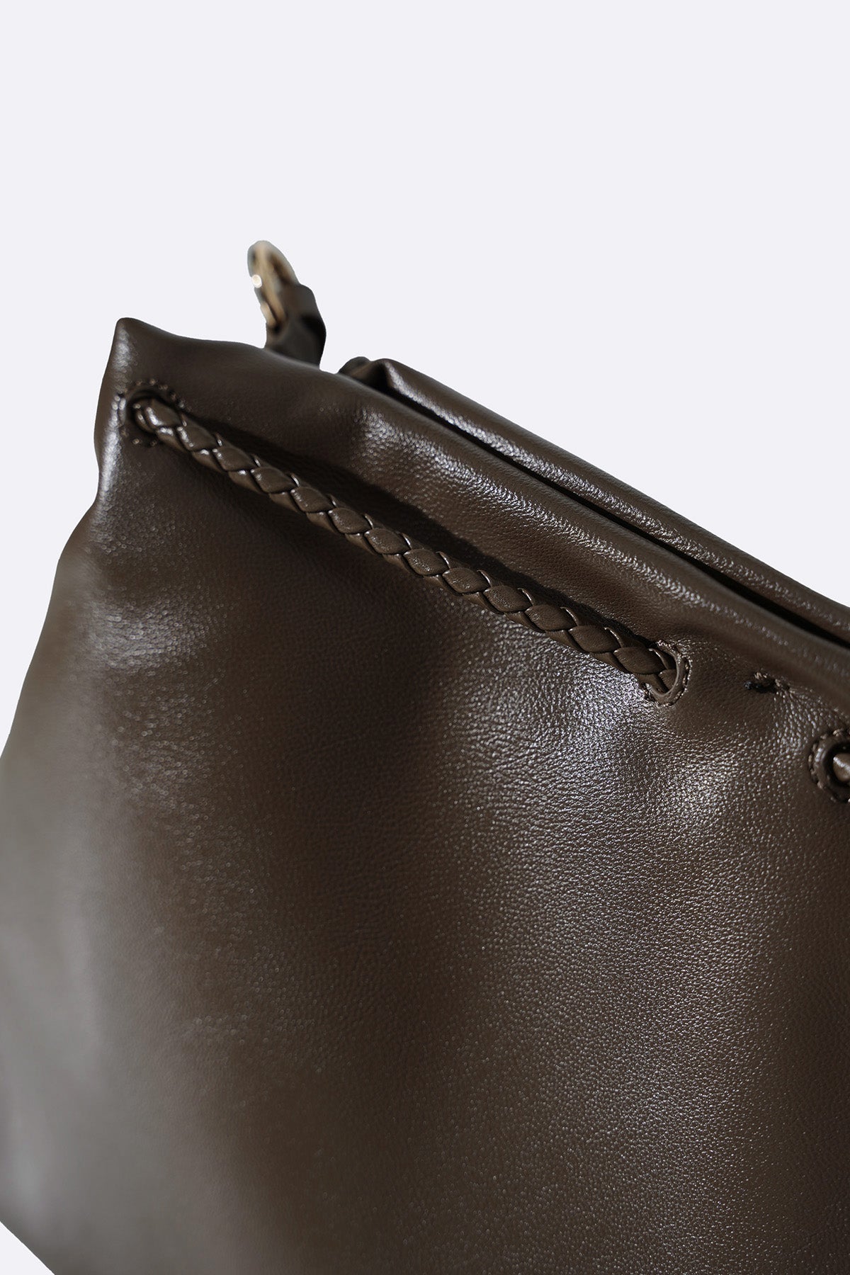 BROWN EMBOSSED TOTE BAG