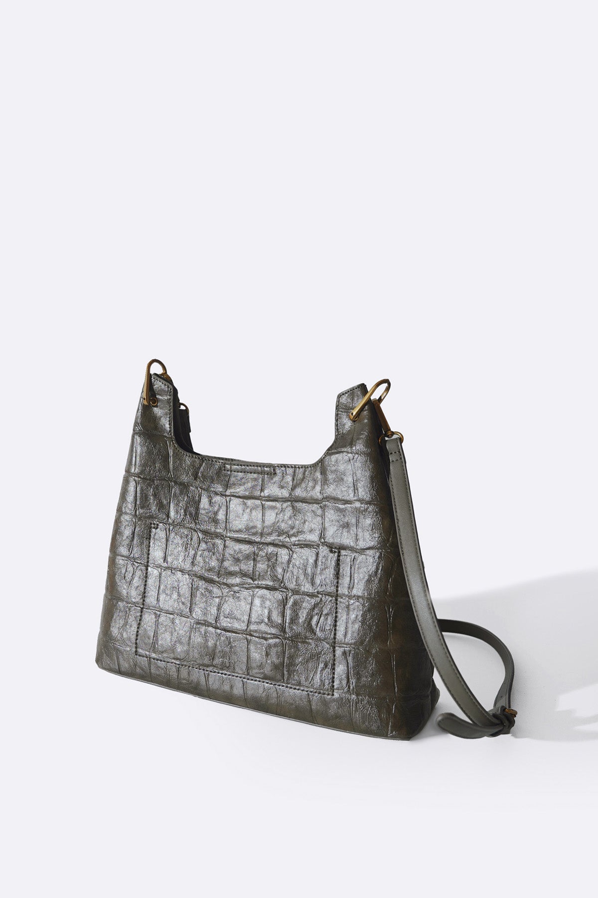 OLIVE CARMO EMBOSSED SHOULDER BAG