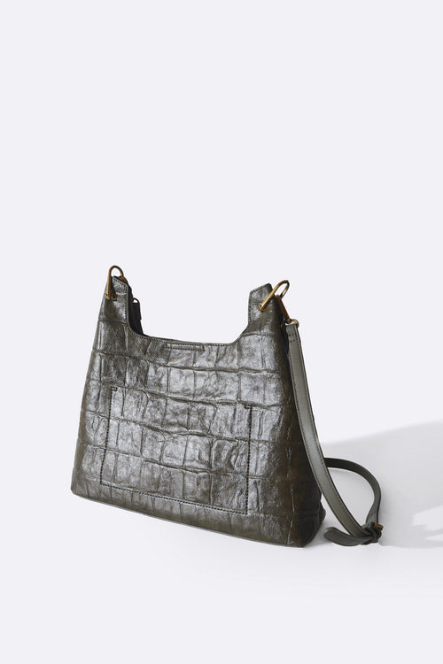 OLIVE CARMO EMBOSSED SHOULDER BAG