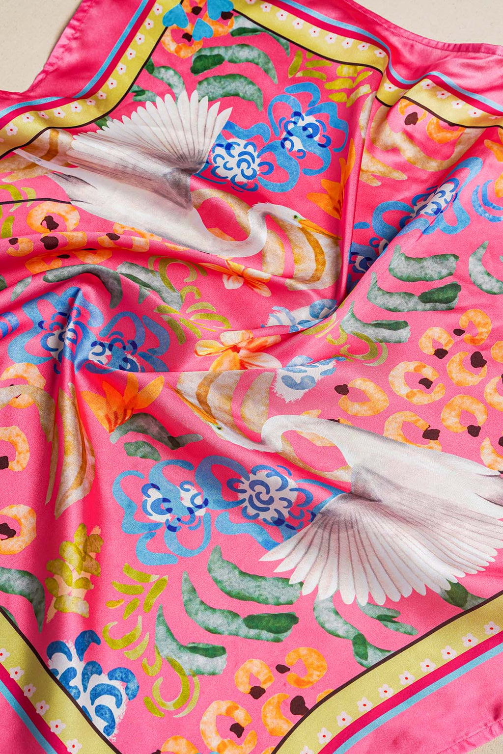 CORAL STORK GARDEN SCARF