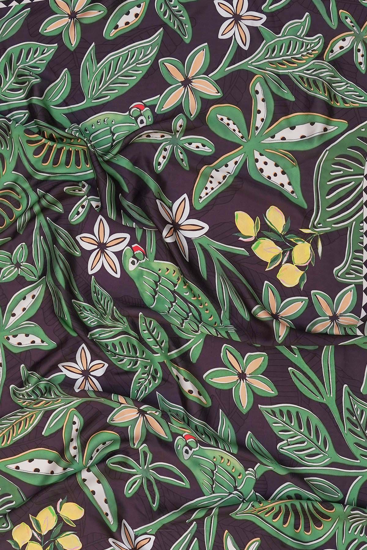 BLACK WILDFLOWER BLACK SCARF