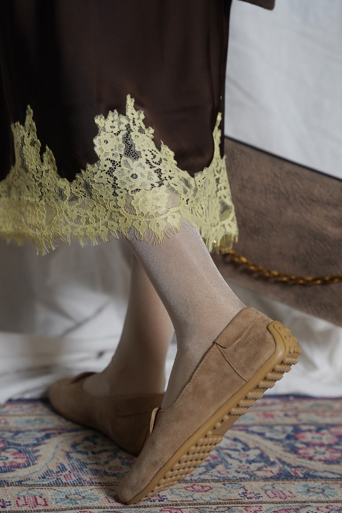 NUDE SHIMMER DRESS SOCKS