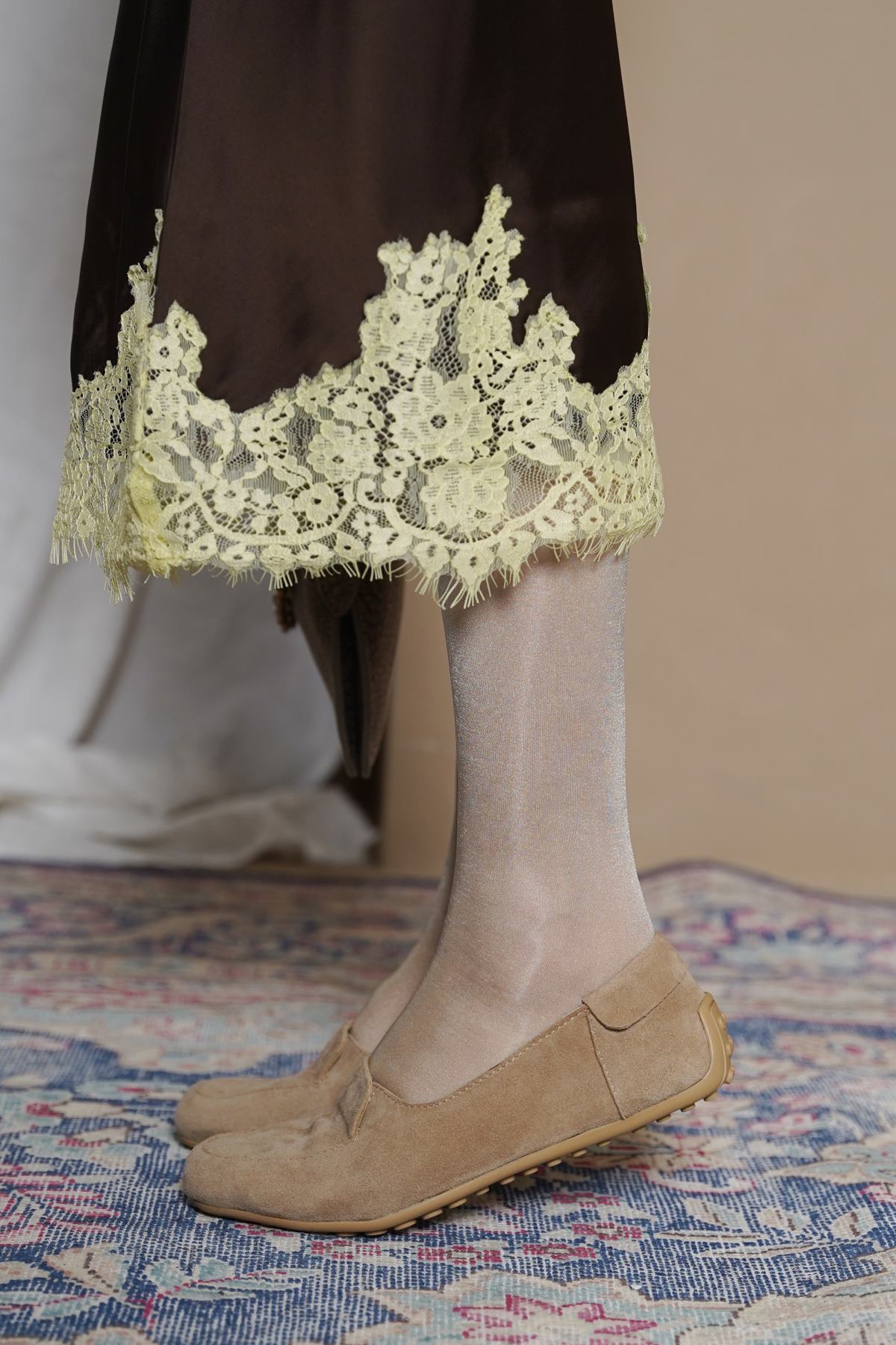 NUDE SHIMMER DRESS SOCKS