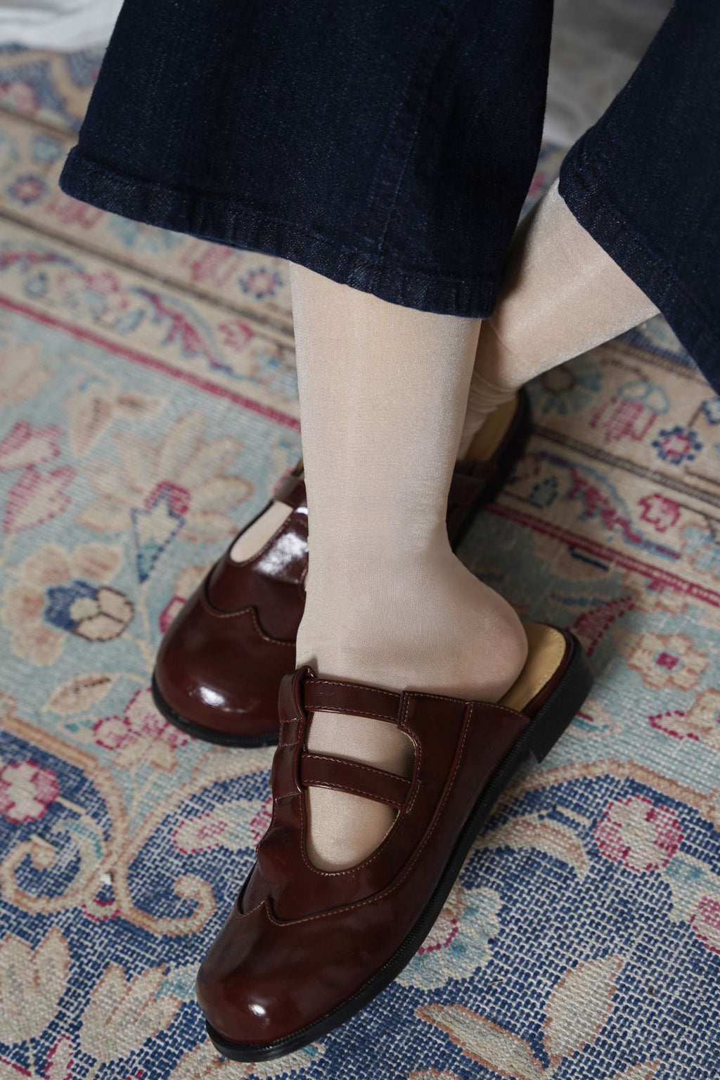 NUDE SHIMMER DRESS SOCKS