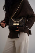 BLACK MIDNIGHT BAG IN GENUINE SUEDE