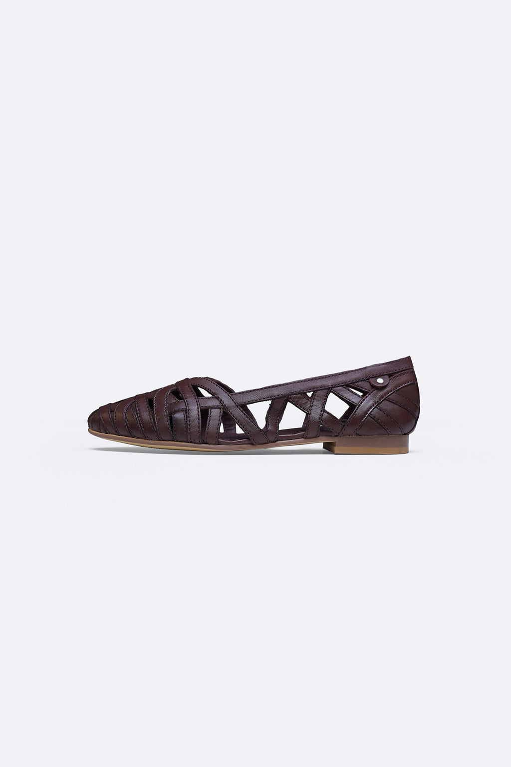 MAROON LEATHER WOVEN PUMPS