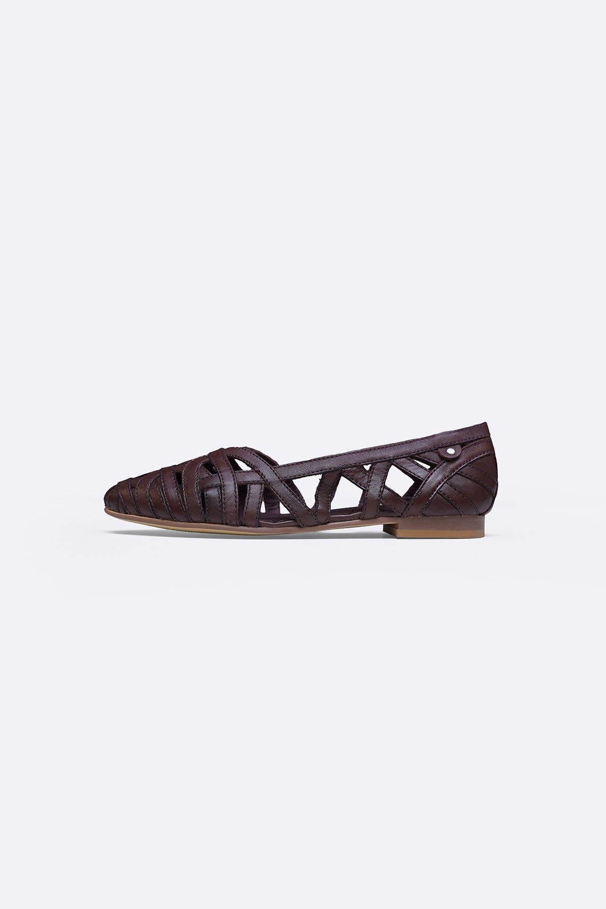 MAROON LEATHER WOVEN PUMPS