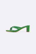 GREEN EDITORIAL BLOCK HEELS