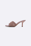 PINK WOVEN MINI HEELS