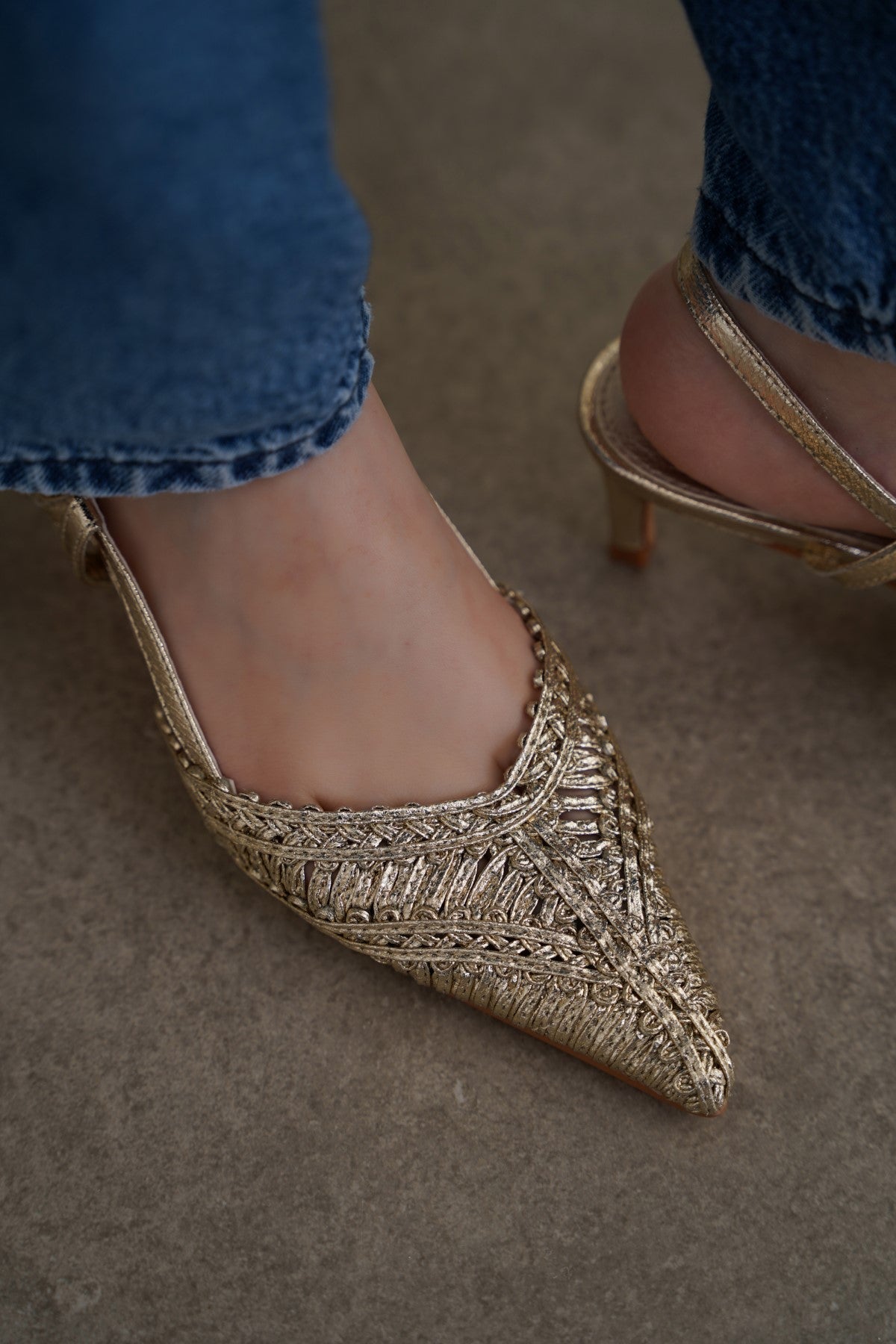 GOLD LINETTI PARTY HEELS