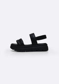 BLACK LEATHER MAMA SANDALS