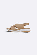 DARK BEIGE CROSS MAMA SANDALS