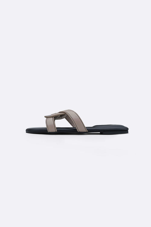 TAUPE BOULEVARD SLIDES