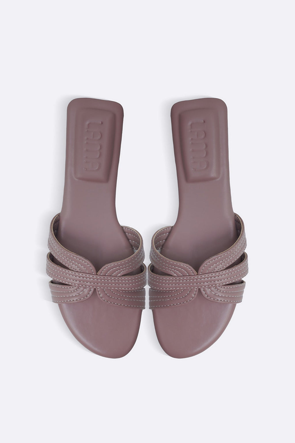PINK STRAPPY STITCH SLIDES