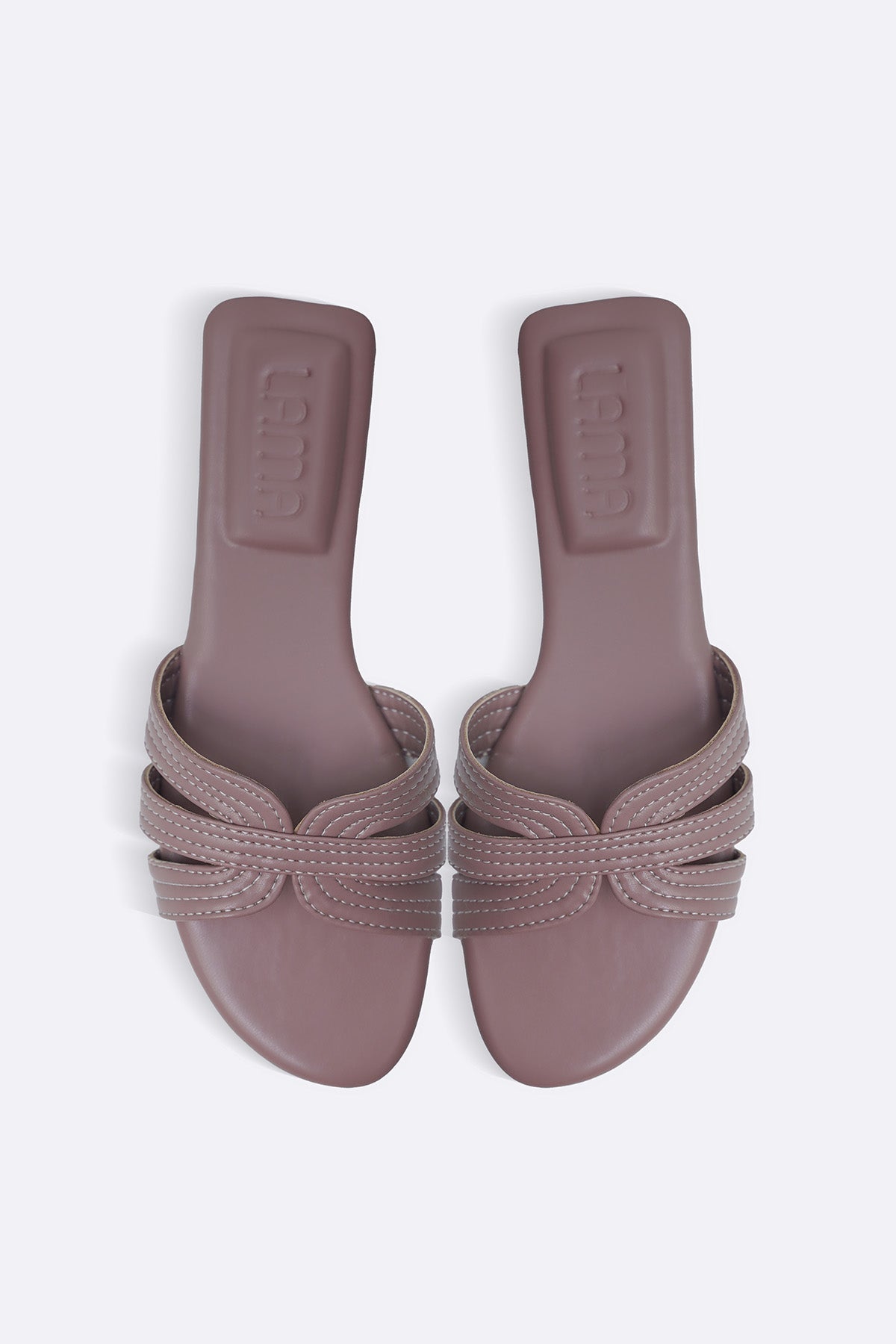 PINK STRAPPY STITCH SLIDES