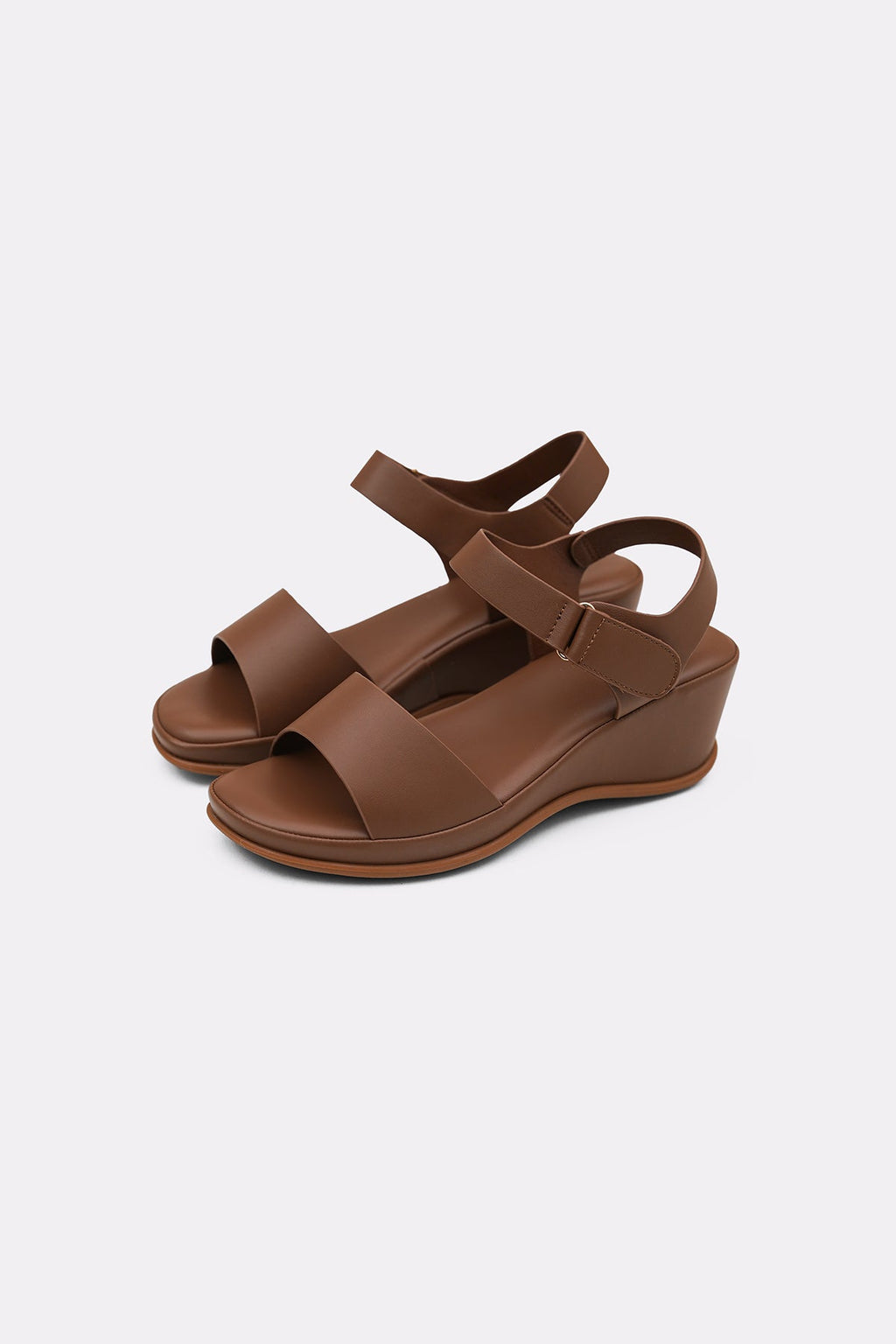 DARK TAN MAMA WEDGE SANDALS