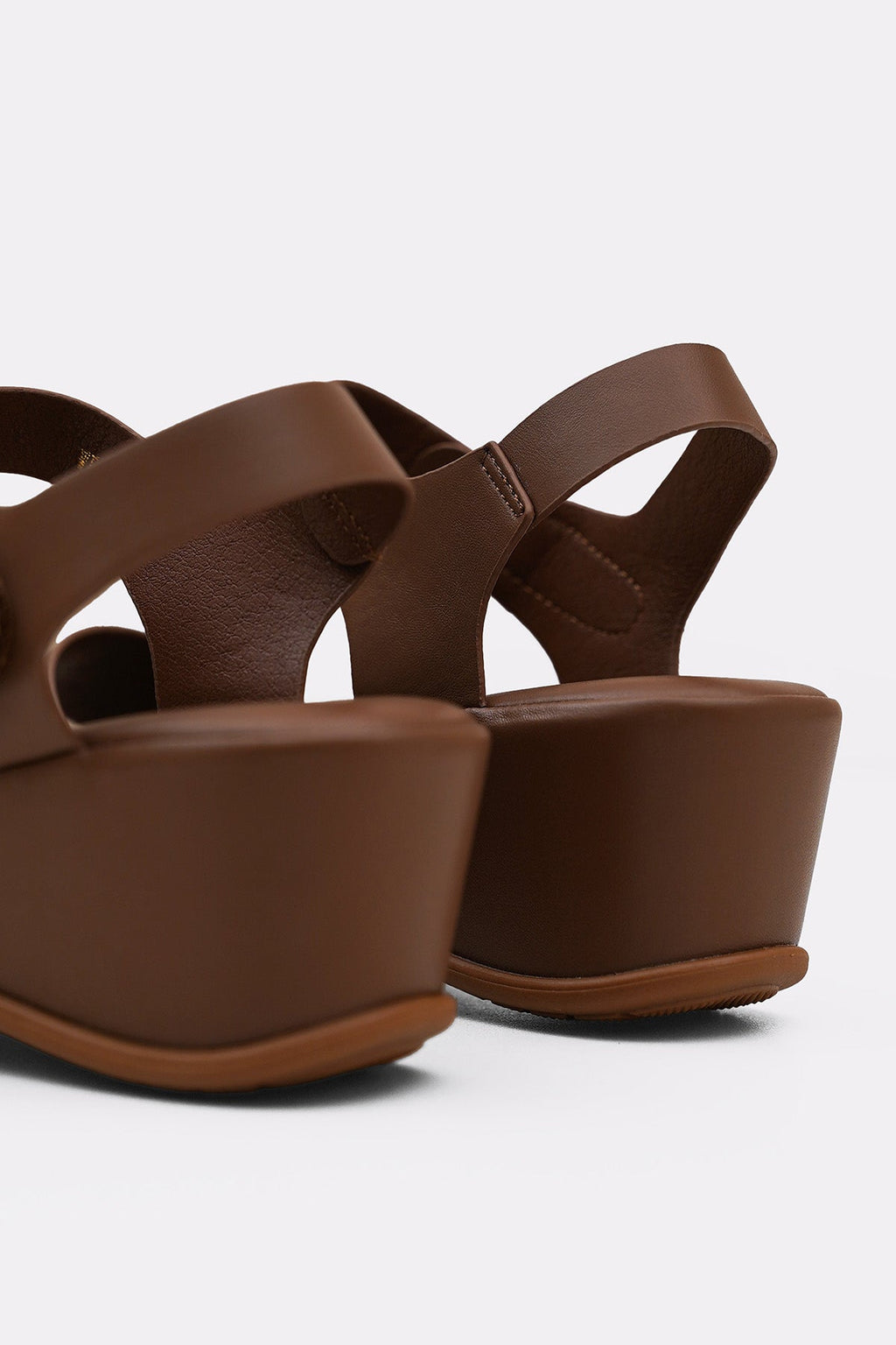 DARK TAN MAMA WEDGE SANDALS