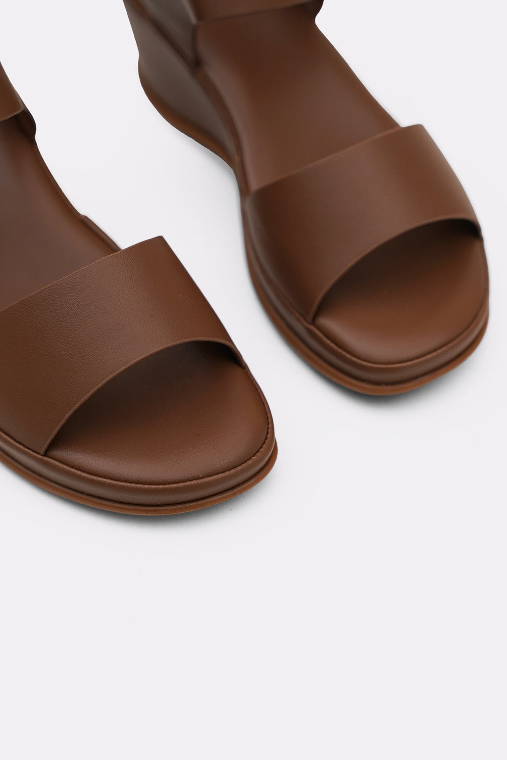 DARK TAN MAMA WEDGE SANDALS