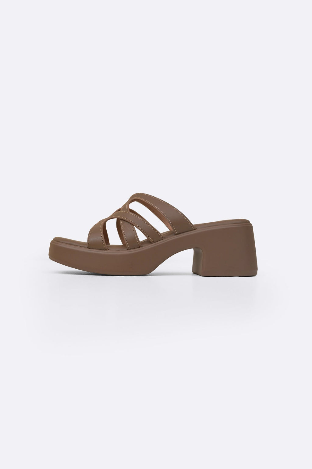 TAUPE SOFT BLOCK HEELS